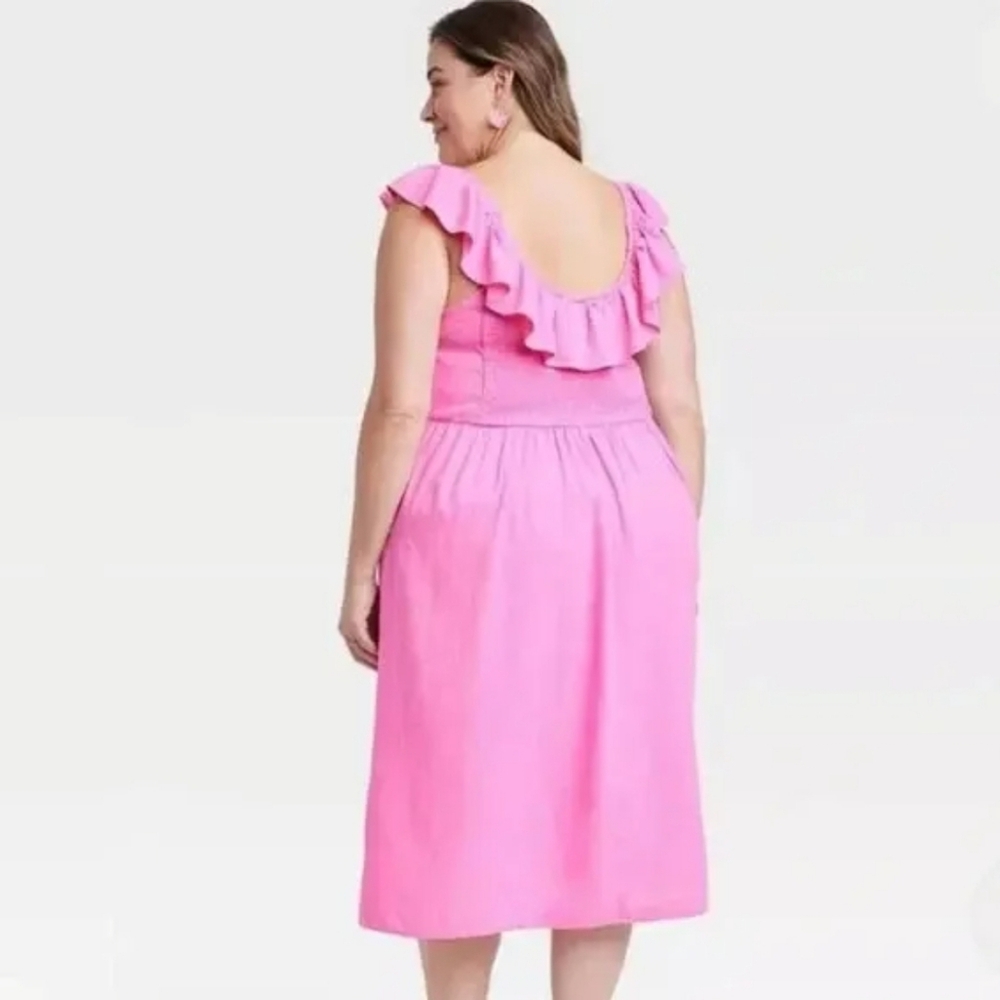 Women's Ruffle Sleeveless A-Line Dress - Ava & Viv View 3
